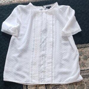 Ann Taylor Short Sleeve Lacy Blouse